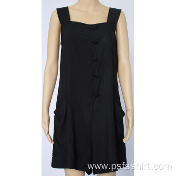 Black Color Jumpsuits with Button Design